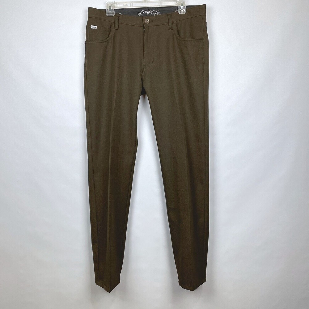 Vans Off The Wall X Cathy Van Engel Mens 34x32 Brown Polyester Dress Pants Rare?